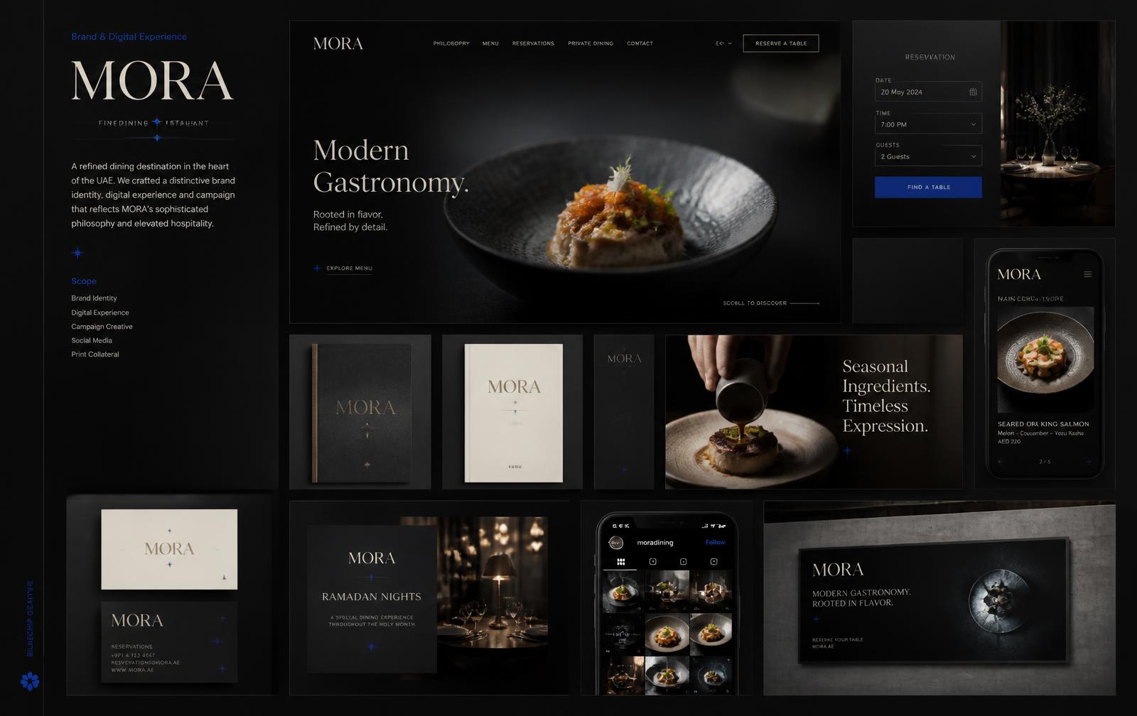 MORA brand, website, mobile and campaign concept system